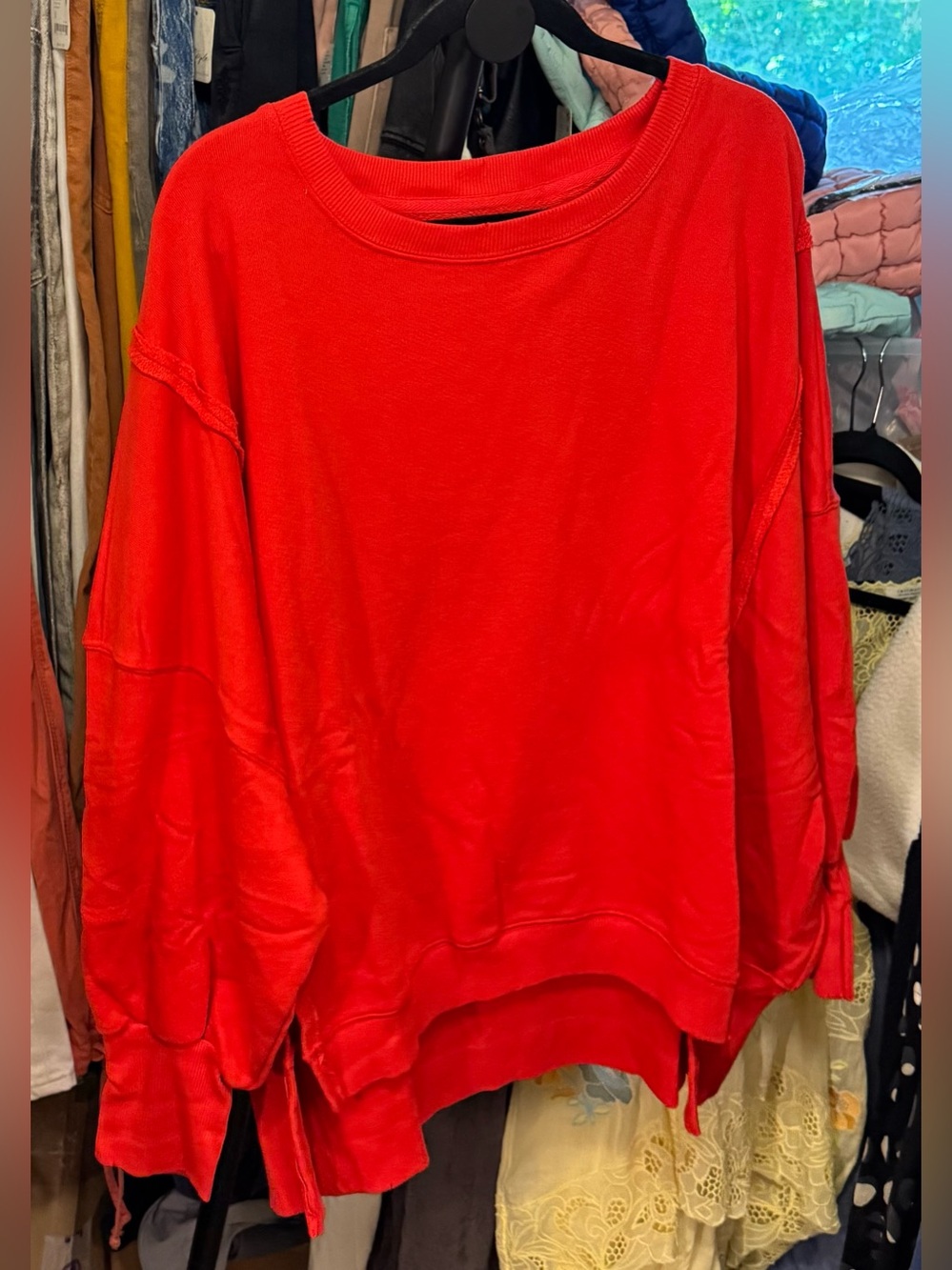 NWT Free People We The Free Camden Sweatshirt - flame red - XS, Small, Medium - Picture 6 of 10